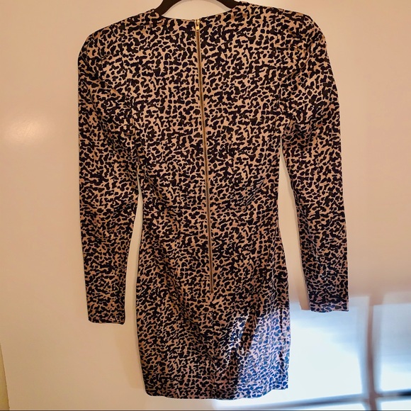French Connection Leopard Faux Wrap Dress Size 0 - Picture 8 of 9
